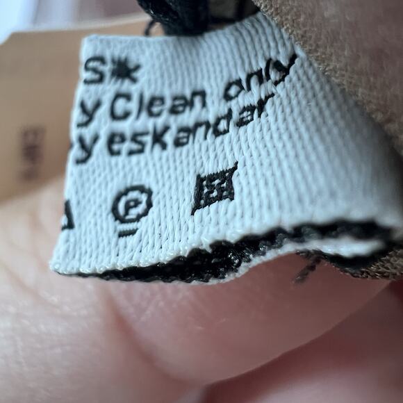 Eskandar 100% Silk Brown Ficus Elasticus Georgette Scarf - Picture 10 of 10